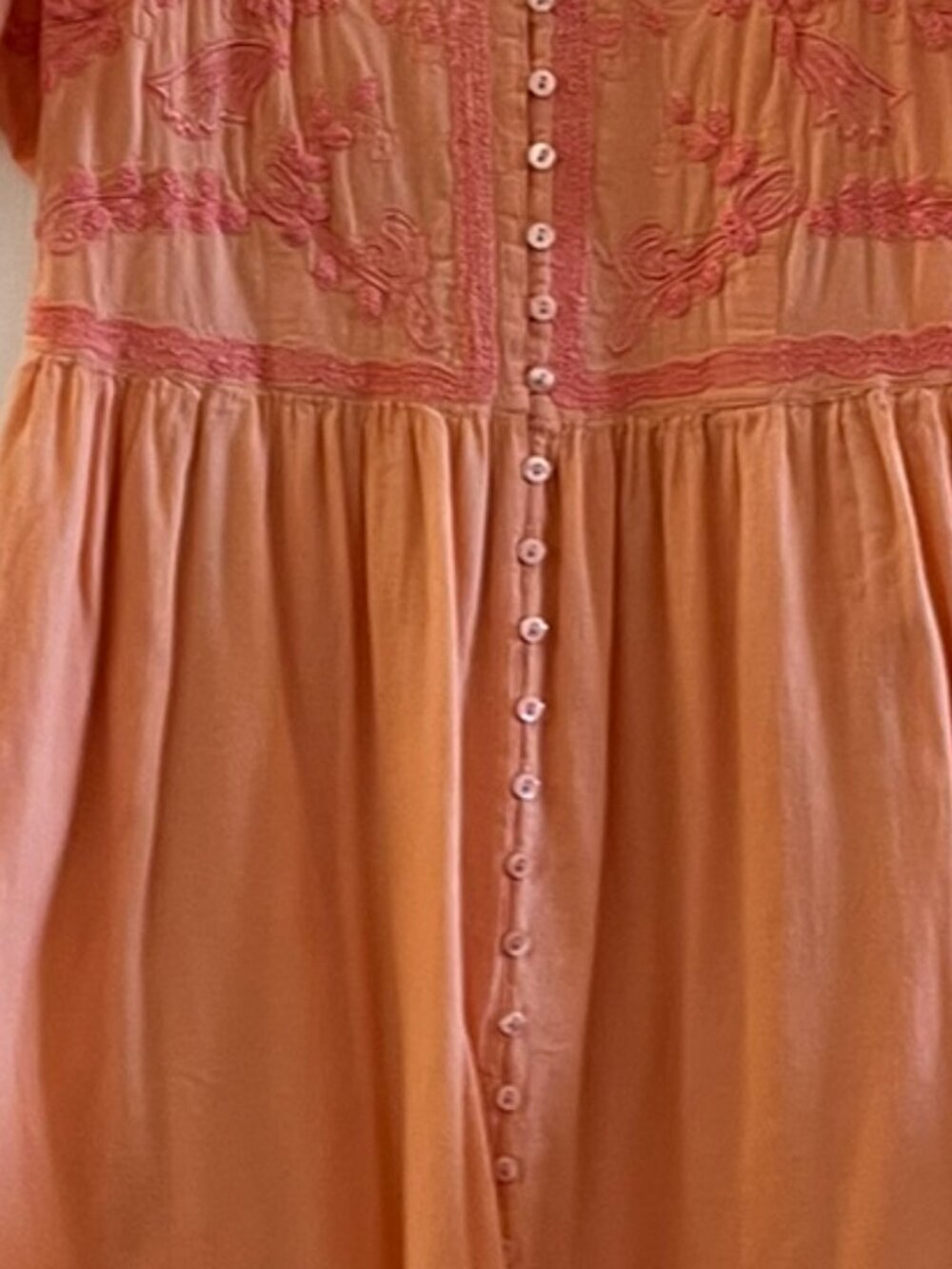 Together Plus-Size Orange Bohemian Festival Hippie Embroidered Maxi Dress Sz 3x - Picture 6 of 11
